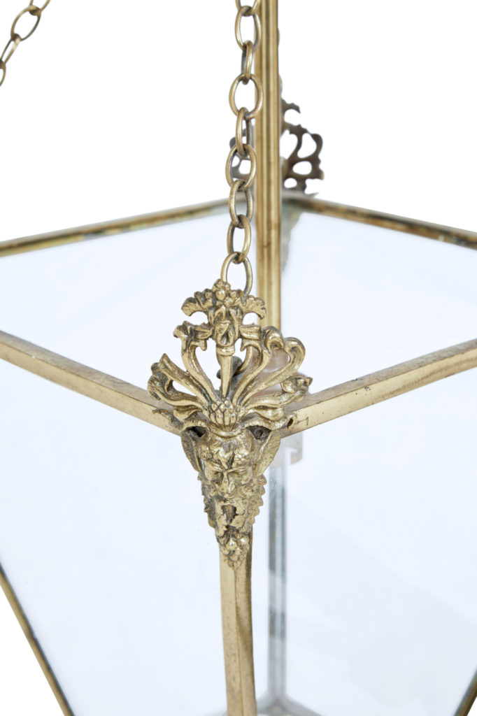 Late 19th Century Gilded and Glazed Hanging Lantern — image 2