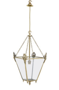 Late 19th Century Gilded and Glazed Hanging Lantern — thumbnail 1