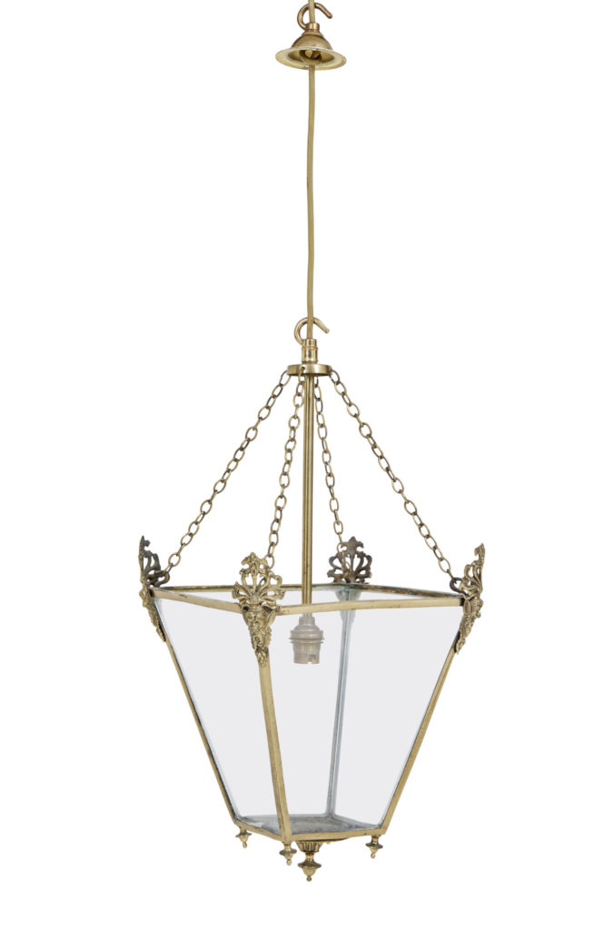 Late 19th Century Gilded and Glazed Hanging Lantern