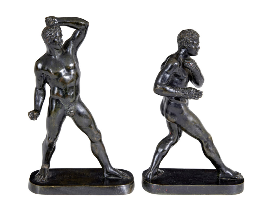 Pair of 19th Century Bronze Athlete Figures After Canova