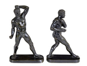 Pair of 19th Century Bronze Athlete Figures After Canova — thumbnail 1