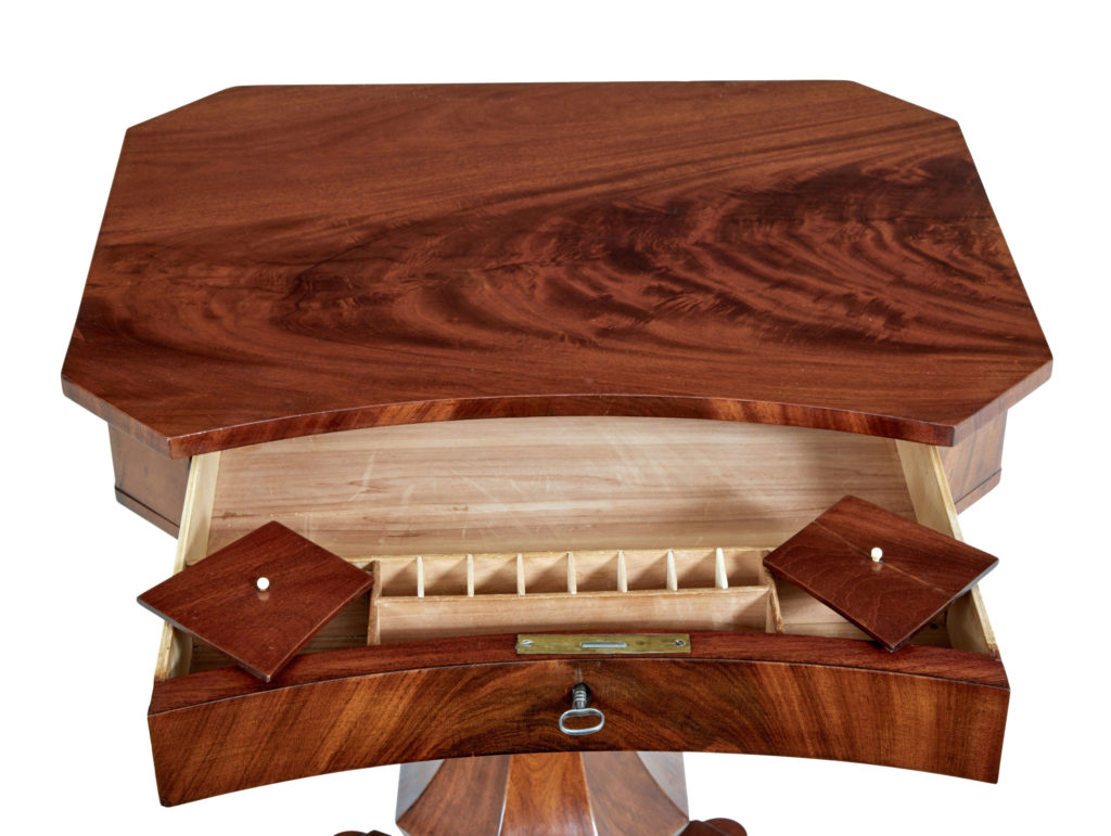 19th Century Empire Revival Flame Mahogany Work Table — image 3