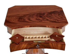 19th Century Empire Revival Flame Mahogany Work Table — thumbnail 3
