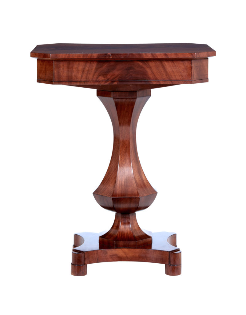 19th Century Empire Revival Flame Mahogany Work Table — image 6