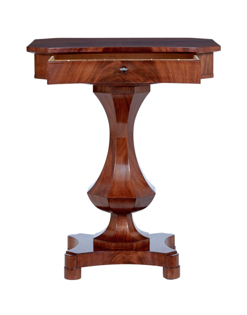 19th Century Empire Revival Flame Mahogany Work Table — image 8