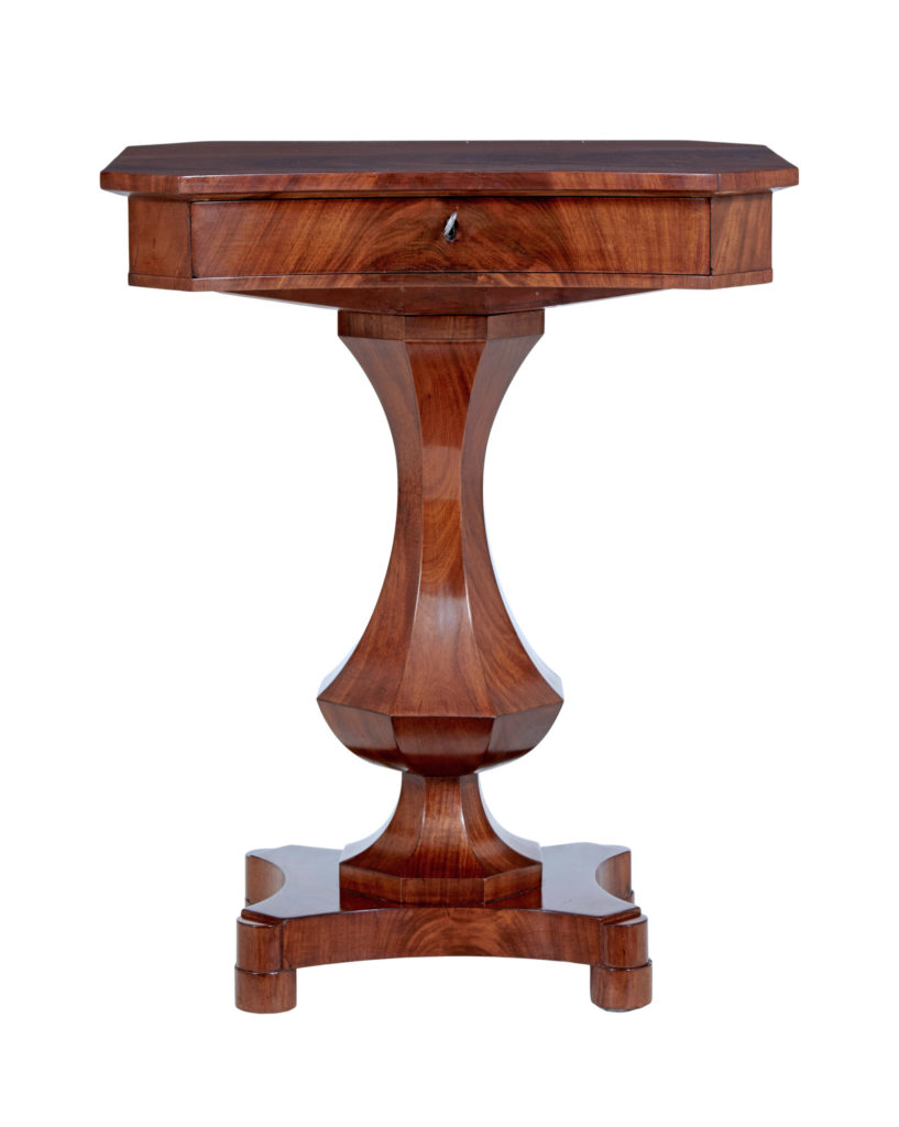 19th Century Empire Revival Flame Mahogany Work Table