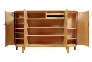 Mid 20th Century Swedish Birch Bowfront Sideboard — thumbnail 8