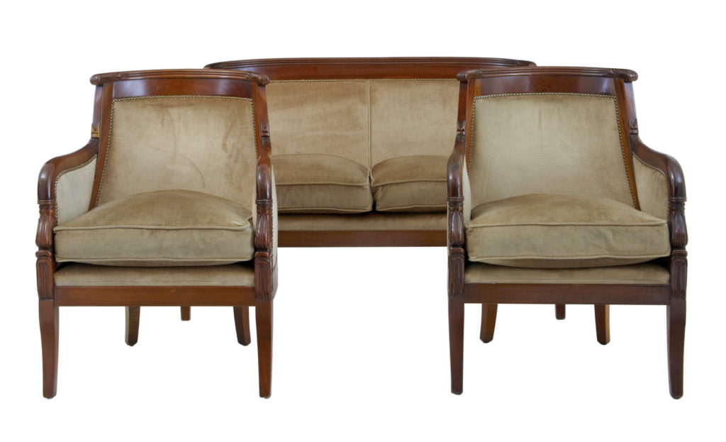 1970’s Empire Influenced 3 Piece Mahogany Suite