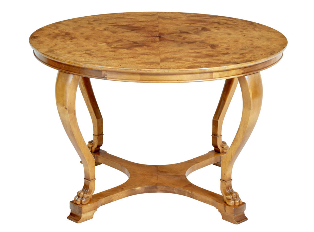 Mid 20th Century Scandinavian Burr Elm Coffee Table — image 6