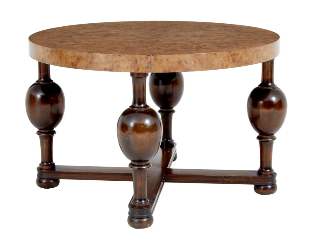 SCANDINAVIAN ART DECO BURR ELM COFFEE TABLE