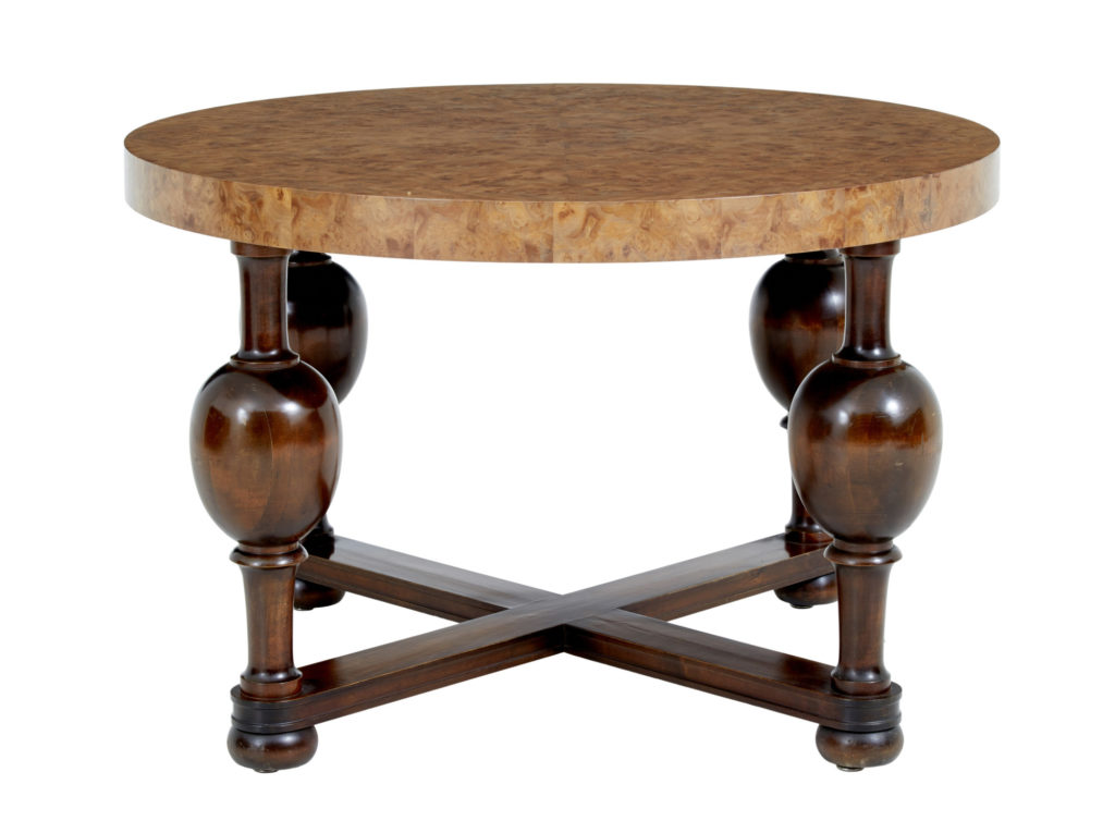 Scandinavian Art Deco Burr Elm Coffee Table — image 6