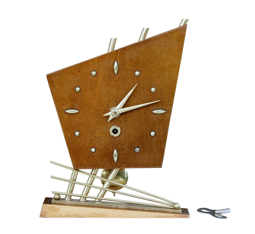 1970’s Sputnik Style Satinwood Table Clock