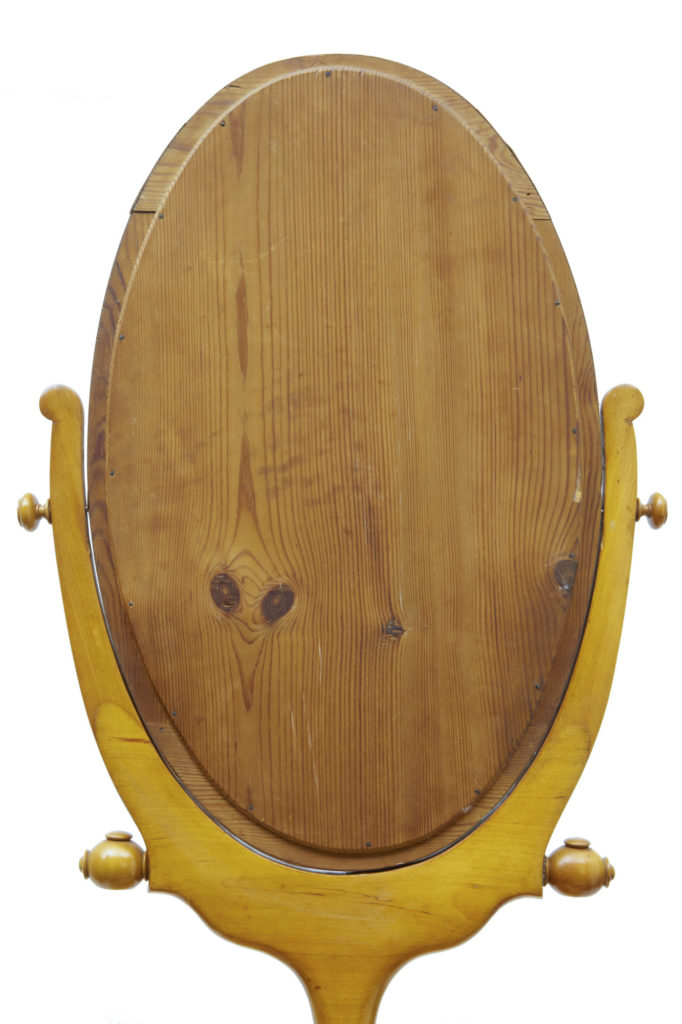 Late 19th Century Scandinavian Birch Shaving Mirror Stand — image 2