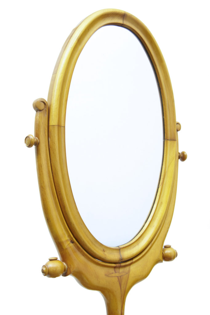 Late 19th Century Scandinavian Birch Shaving Mirror Stand — image 4