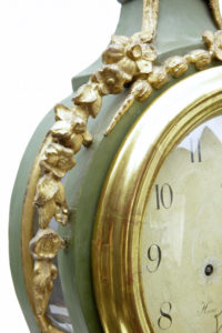 18th Century Swedish Gustavian Gilt and Painted Mantle Clock — thumbnail 2