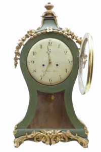 18th Century Swedish Gustavian Gilt and Painted Mantle Clock — thumbnail 7