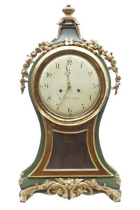 18th Century Swedish Gustavian Gilt and Painted Mantle Clock — thumbnail 1