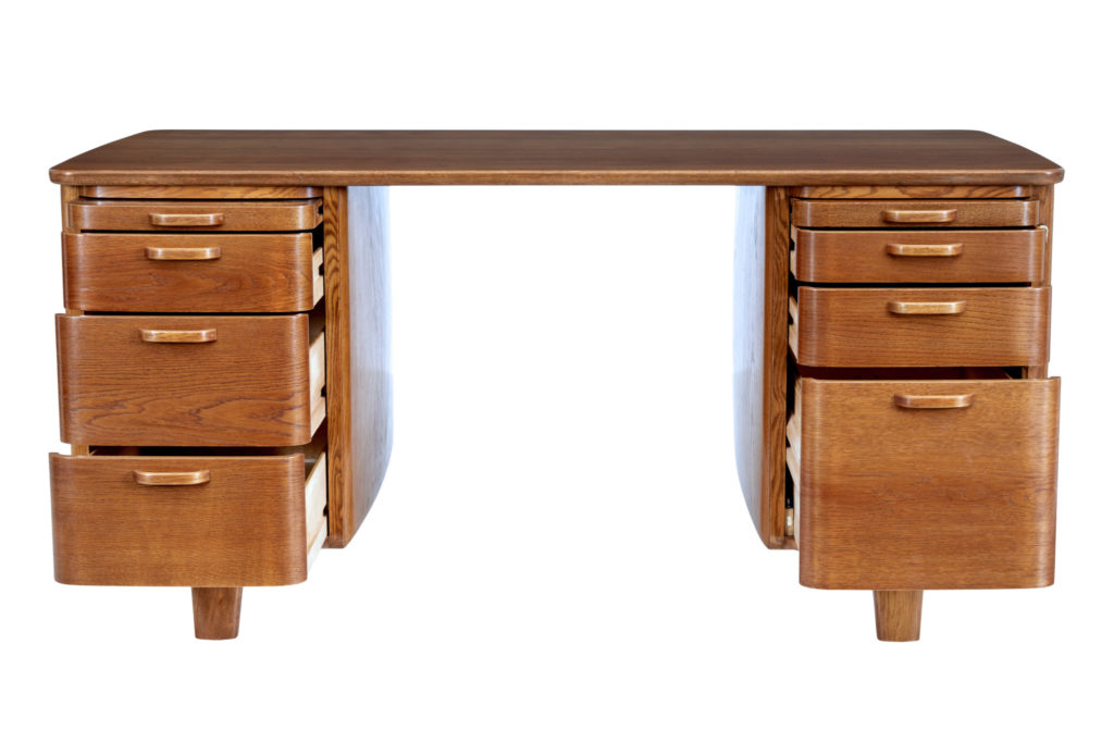 Swedish Mid 20th Century Oak Desk by Gunnar Ericsson for Atvidabergs — image 9