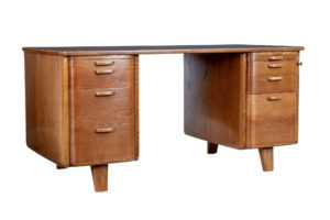 Swedish Mid 20th Century Oak Desk by Gunnar Ericsson for Atvidabergs — thumbnail 1