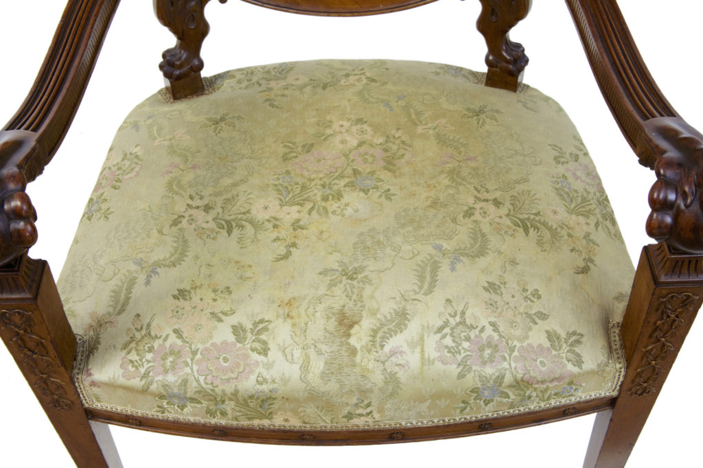19th Century Carved French Walnut Armchair — image 2