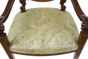19th Century Carved French Walnut Armchair — thumbnail 2