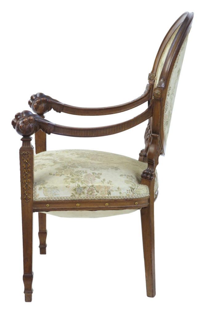 19th Century Carved French Walnut Armchair — image 5