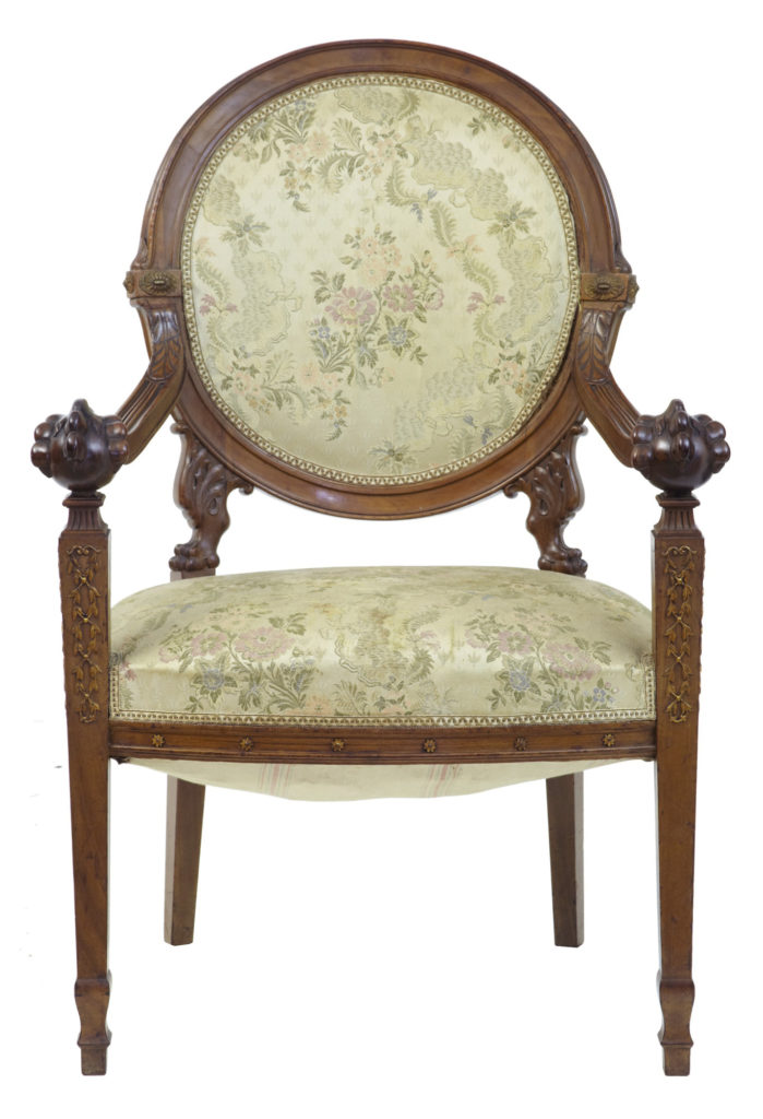19th Century Carved French Walnut Armchair — image 4