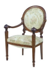 19th Century Carved French Walnut Armchair — thumbnail 1