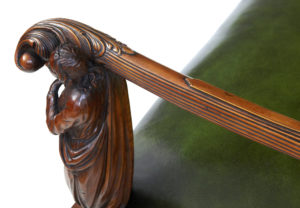 Impressive Pair of 19th Century Carved Walnut Florentine Renaissance Armchairs — thumbnail 10