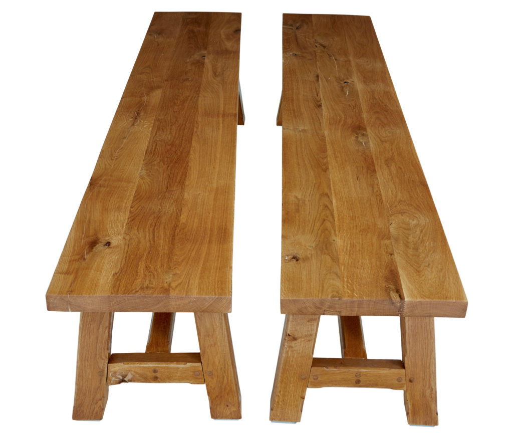 Impressive Solid Oak Dining Table and Benches by Garbo — image 2