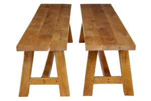 Impressive Solid Oak Dining Table and Benches by Garbo — thumbnail 4