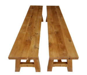 Impressive Solid Oak Dining Table and Benches by Garbo — thumbnail 3