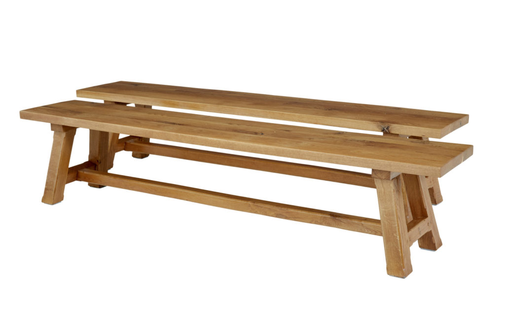 Impressive Solid Oak Dining Table and Benches by Garbo — image 5