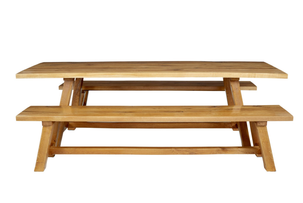 Impressive Solid Oak Dining Table and Benches by Garbo — image 6