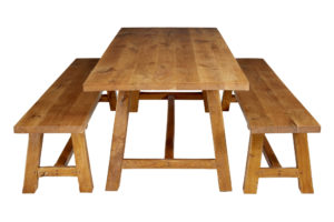 Impressive Solid Oak Dining Table and Benches by Garbo — thumbnail 7