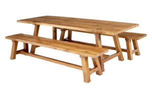Impressive Solid Oak Dining Table and Benches by Garbo — thumbnail 1