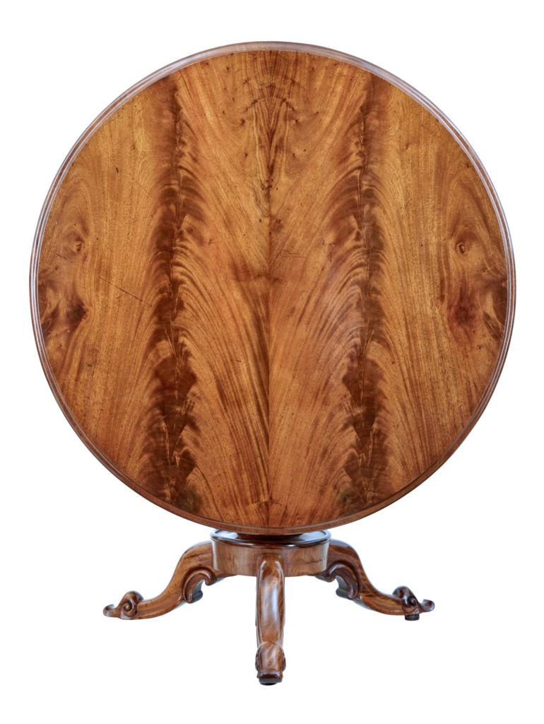 Mid 19th Century Flame Mahogany Tilt Top Breakfast Table — image 4