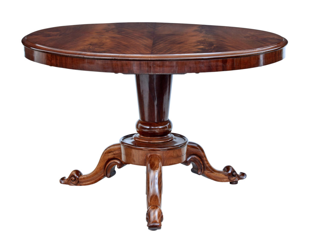 Mid 19th Century Flame Mahogany Tilt Top Breakfast Table