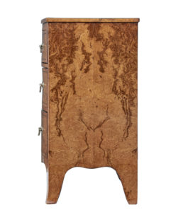 19th Century Burr Walnut Bowfront Chest of Drawers — thumbnail 4