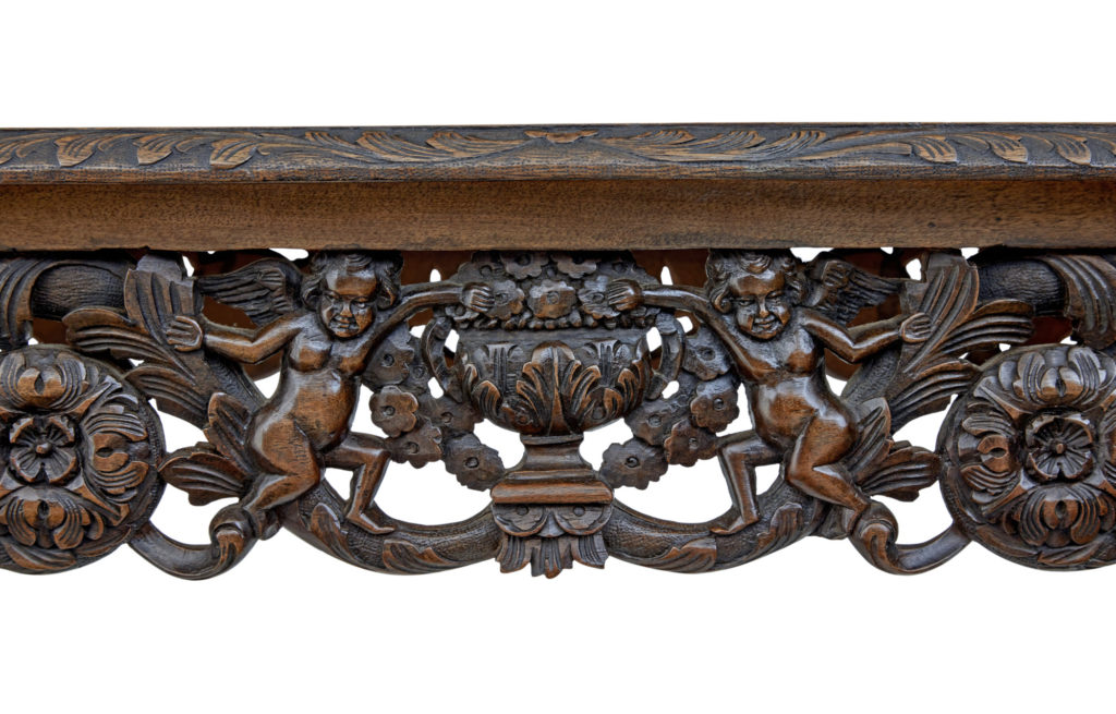 Early 20th Century Carved Oak Side Table by Waring and Gillow — image 3
