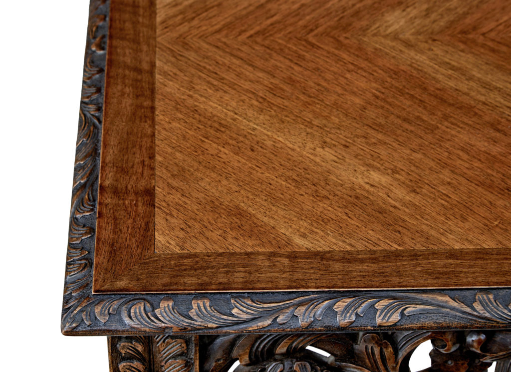 Early 20th Century Carved Oak Side Table by Waring and Gillow — image 4