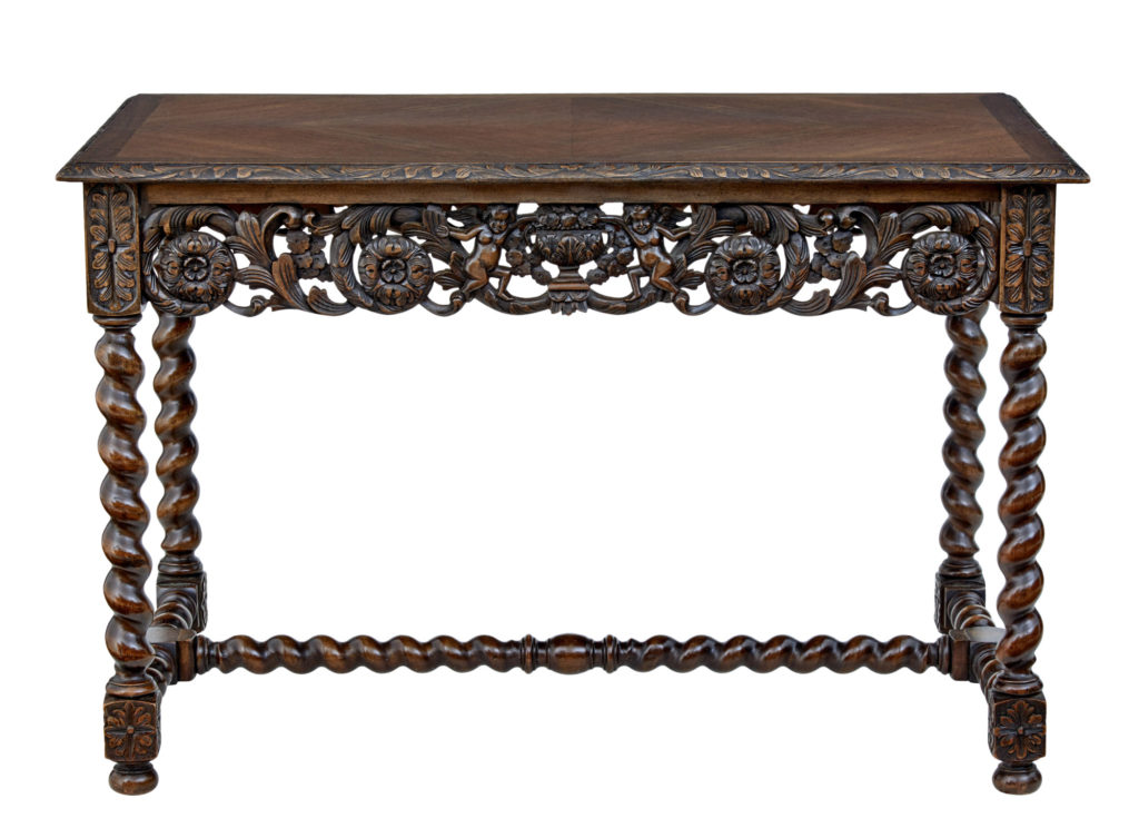 Early 20th Century Carved Oak Side Table by Waring and Gillow — image 5