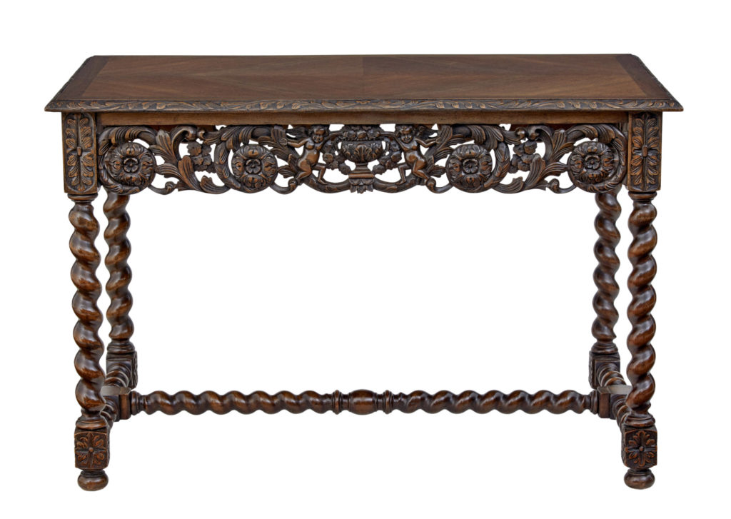 Early 20th Century Carved Oak Side Table by Waring and Gillow — image 7