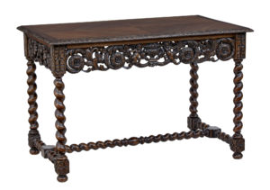 Early 20th Century Carved Oak Side Table by Waring and Gillow — thumbnail 1