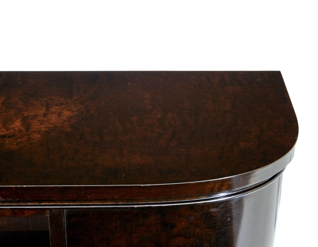 Scandinavian Art Deco Stained Birch Low Open Bookcase — image 2