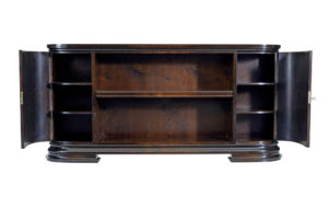 Scandinavian Art Deco Stained Birch Low Open Bookcase — thumbnail 7
