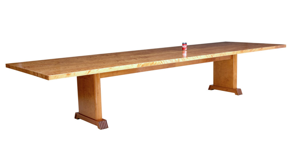 Mid 20th Century Birch Library Table of Large Proportions — image 7