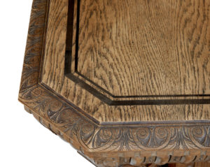 Fine Quality Late Victorian Profusely Carved Oak Library Table — thumbnail 3