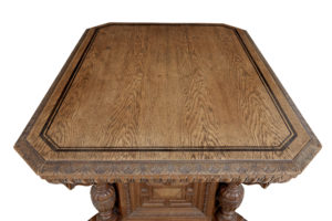 Fine Quality Late Victorian Profusely Carved Oak Library Table — thumbnail 4