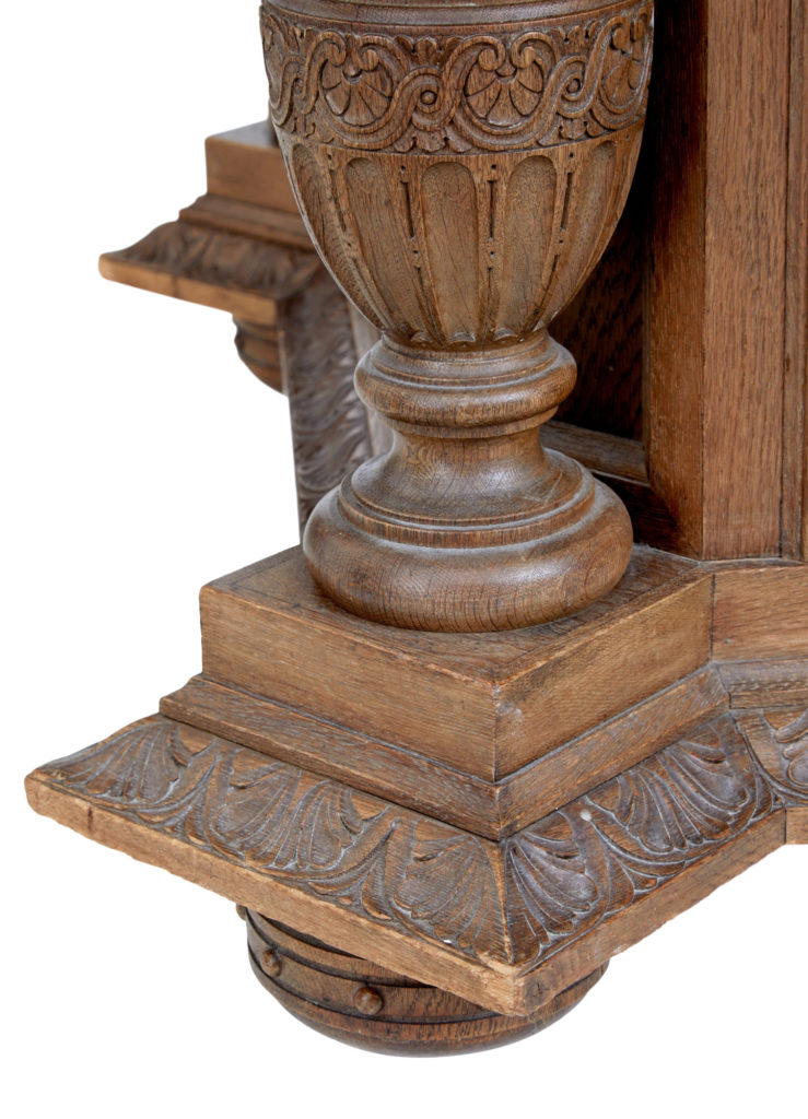 Fine Quality Late Victorian Profusely Carved Oak Library Table — image 5